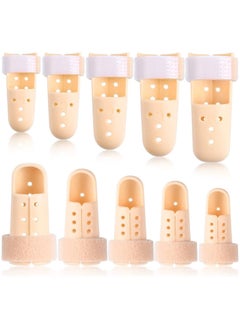 Finger Splint Mallet 10 Pieces Support Brace Plastic Protector for Adjustable Immobilizer Basketball Joint Protection 5 Sizes