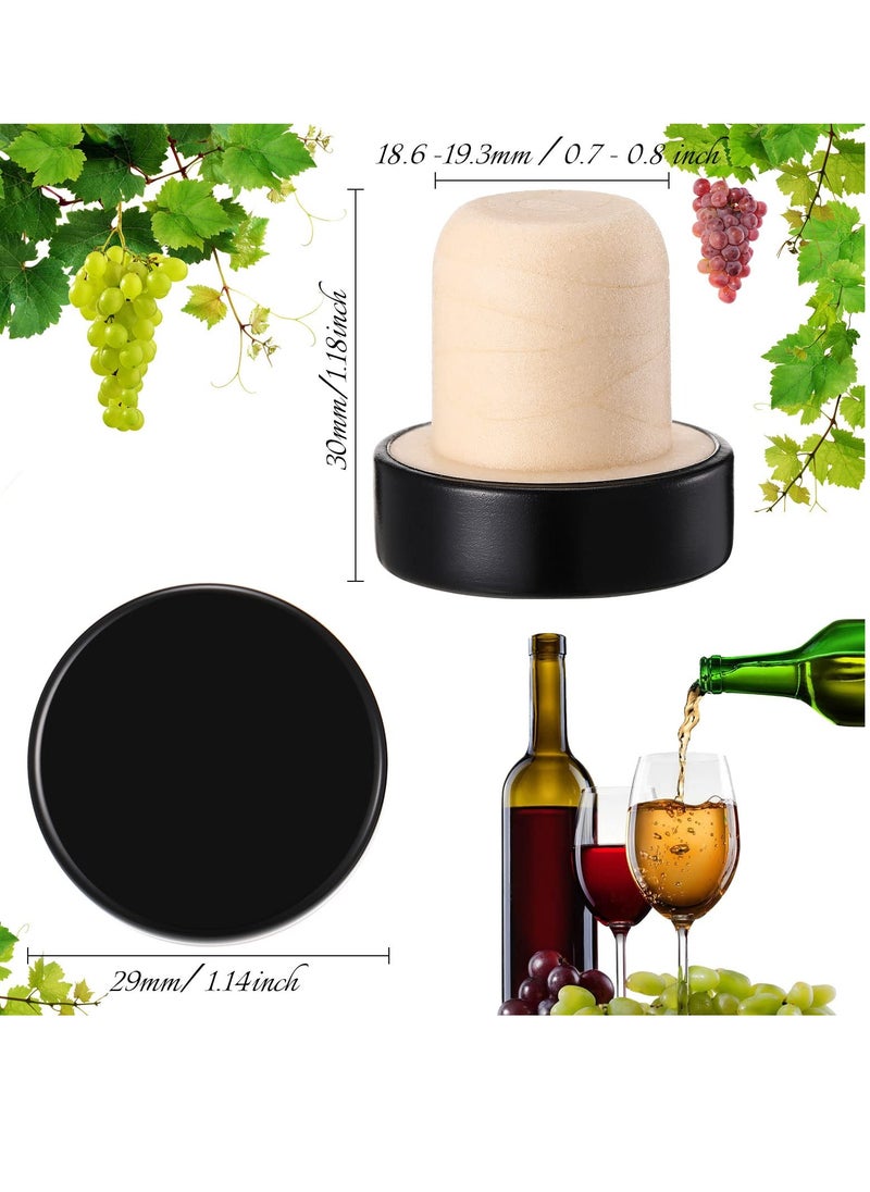 Excefore T-shaped Stopper Cork Wine Stopper, Bottle Stoppers Reusable Wine Bottle Stopper,  Wine Corks for Wine Bottles, Stopper Sealing Plug Bottle for Wine Beer Bottles DIY Craft (Black, 24 Pieces)  - Image 2