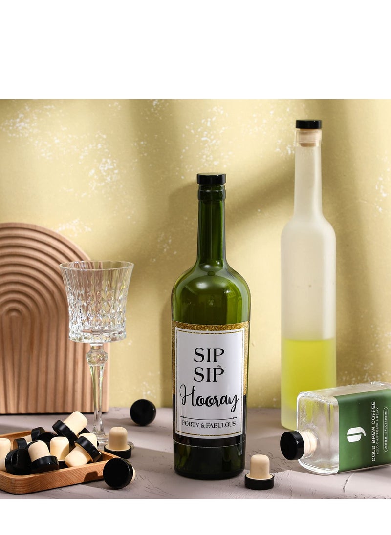 Excefore T-shaped Stopper Cork Wine Stopper, Bottle Stoppers Reusable Wine Bottle Stopper,  Wine Corks for Wine Bottles, Stopper Sealing Plug Bottle for Wine Beer Bottles DIY Craft (Black, 24 Pieces)  - Image 3