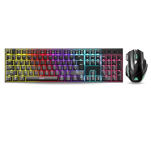 Ant Esports Thunder 30 Wired Mechanical Gaming Keyboard Mouse Combo Ergonomic Full-Sized 25 Anti Ghosting Keys, 3600 DPI 7 Colour Mode Wired Gaming Mouse with Type C Cable for PC Laptop MAC_Red Switch - Image 1