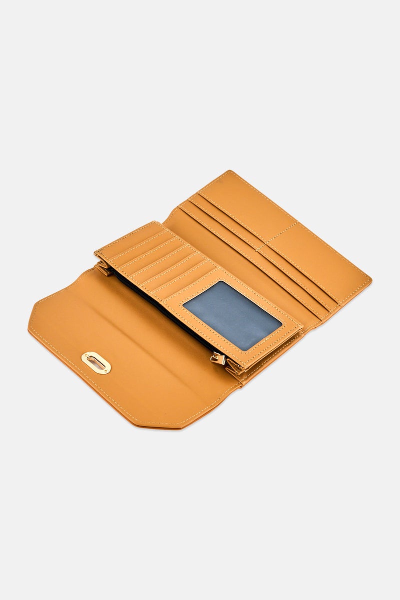 Cavalli Class Women Plain Leather Wallet, Brown - Image 3