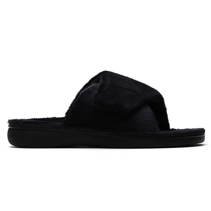 SOLLBEAM Women's Plantar Fasciitis Fuzzy House Orthopedic Adjustable Slippers With Arch Support Orthotic Heel Cup Sandals For Ladies - Image 4