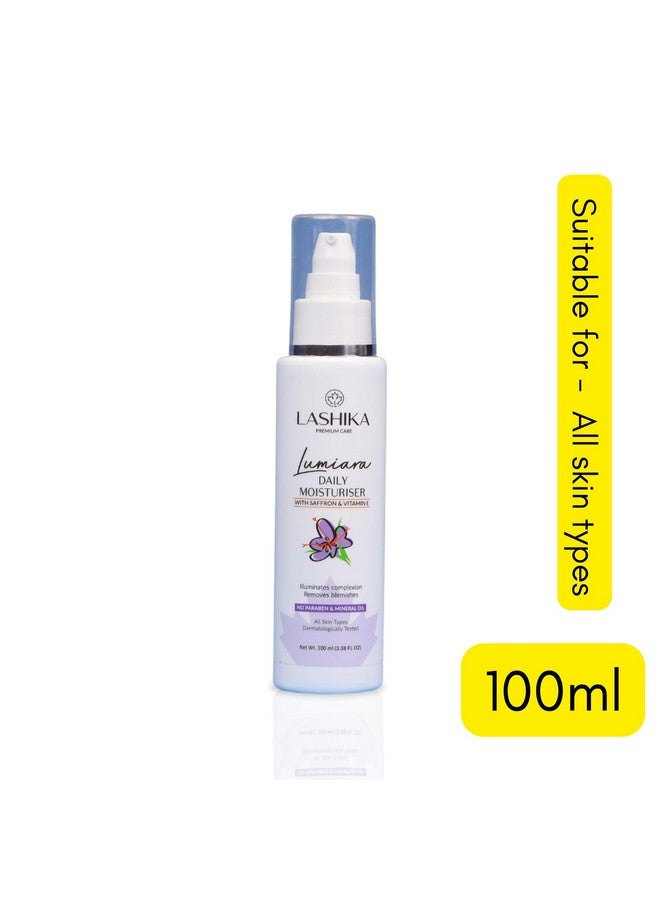 LASHIKA Lumiara Daily Moisturiser with Saffron & Vitamin E | Illuminates Complexion Removes Blemishes | Brightens & Hydrates Skin | For All Skin Types | For Men & Women - 100 ML (Pack of 1) - Image 3