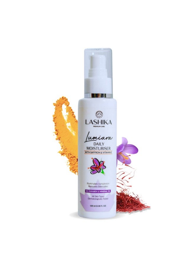 LASHIKA Lumiara Daily Moisturiser with Saffron & Vitamin E | Illuminates Complexion Removes Blemishes | Brightens & Hydrates Skin | For All Skin Types | For Men & Women - 100 ML (Pack of 1) - Image 1