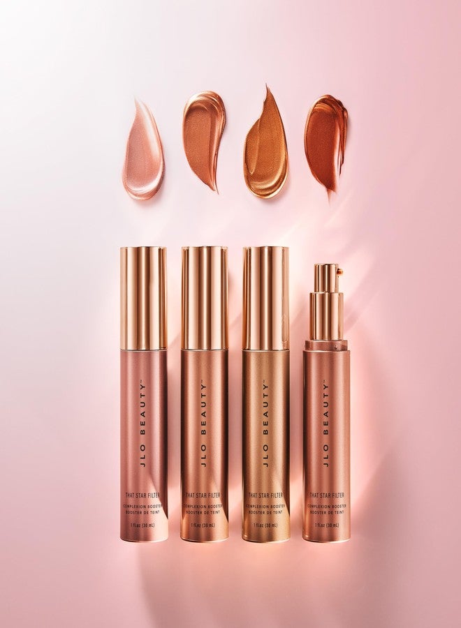 JLO BEAUTY That Star Filter Complexion Booster Highlighter & Bronzing Drops, Rose Gold, 1 fl oz, For Body & Face, Makeup Primer with Vitamin E, Lightweight Shimmer Sheer Formula, Dewy, Glowy Skin - Image 5
