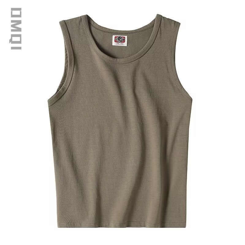2024 Summer New Arrival Youth Hong Kong Style Trendy Sleeveless Short-sleeved Popular Simple All-match Vest Waistcoat Green - Image 1
