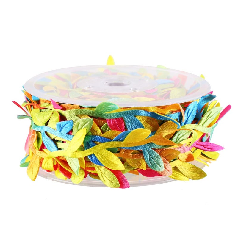 CCINEE 24 Yard Artificial Leaf Ribbon Colorful Fabric Leaf Ribbon Trim for Wreath Garland Making  Home Decoration  Gift Wrapping and Crafts Accessory - Image 3