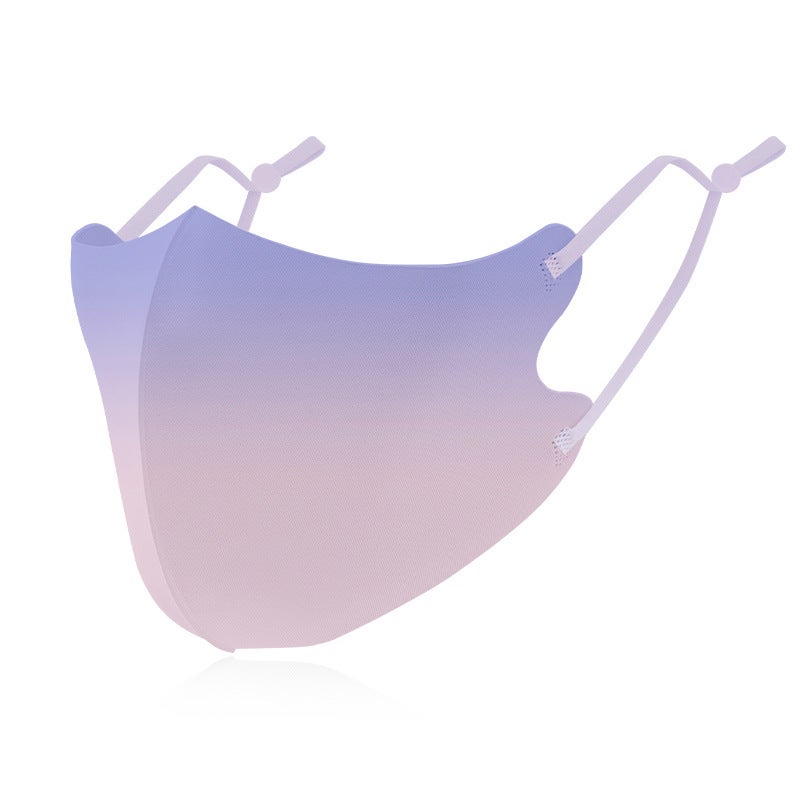 Generic Sunscreen Ice Silk Cloth Mask Thin Sunshade Mask Amazon Cross-border 3D Goddess Gradient Blush Mask Pink Purple Gradient