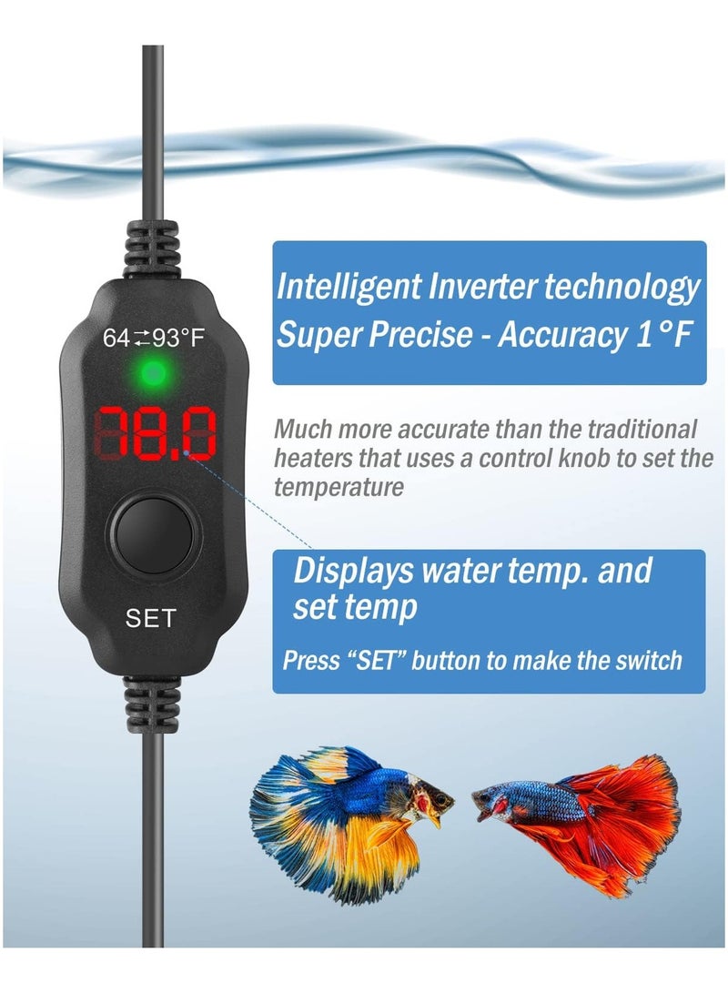 Bukela 10W Adjustable Betta Heater Small Submersible Fish Tank Heater with Digital Thermostat USB Powered for Aquariums up to 1 Gallon  - Image 4