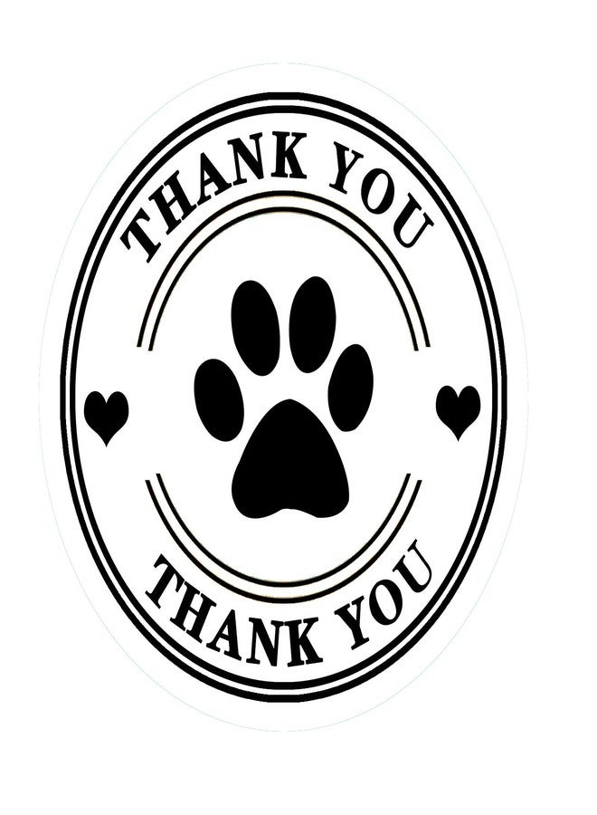 Besttile 500 Pet Black Footprints Thank You Labels per Roll,Puppy Paw Stickers for Cookie Bag,Gift Box - Image 1