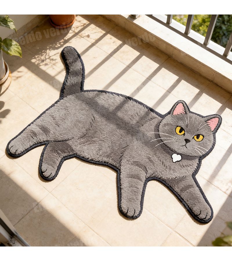 Velvet Dot Pet Kitten Door Mat 19.69x31.5inch Soft Bedroom Rug - Image 1