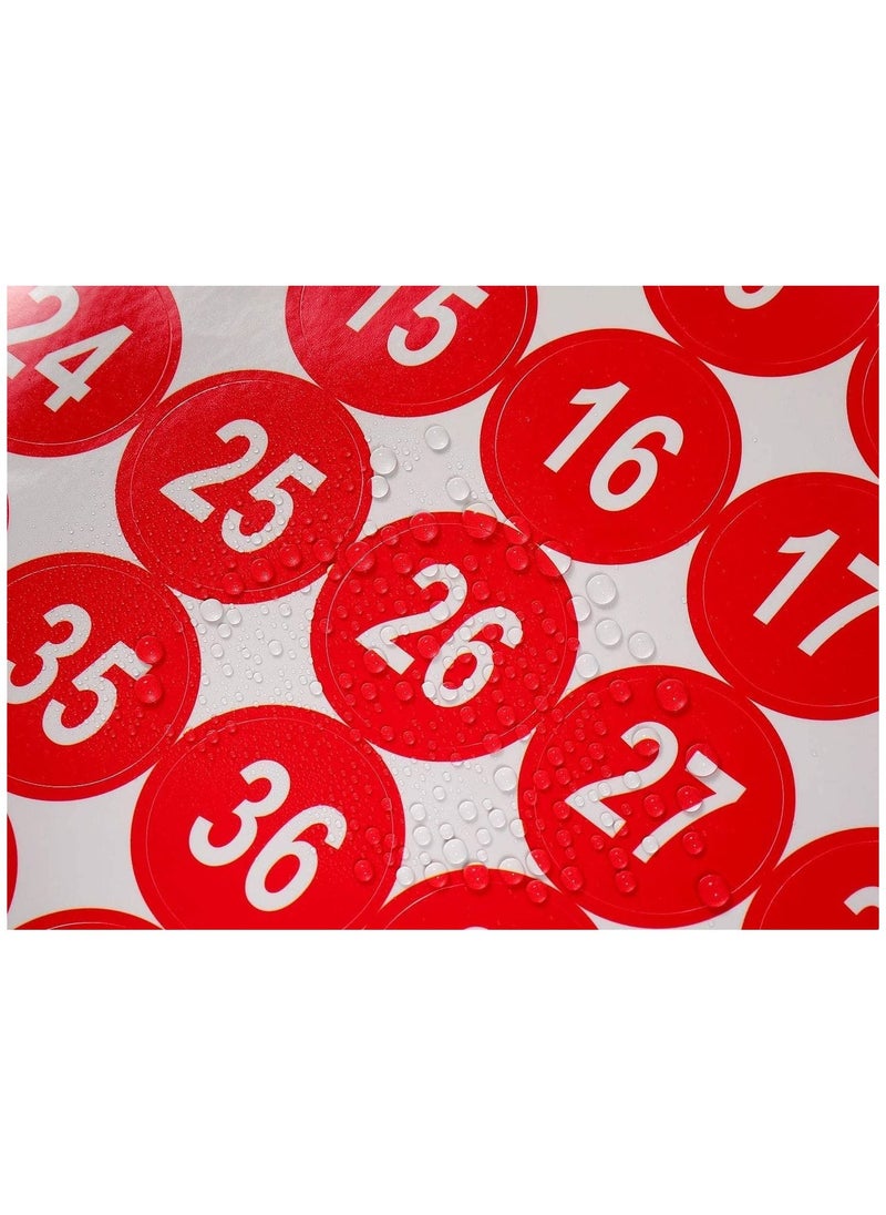 Generic - Up to date stickers, 10 sheets, with numbers from 1 to 50, A4 size, self-adhesive inside and out, red color from Up to Date Egypt 01222143813 - Image 1