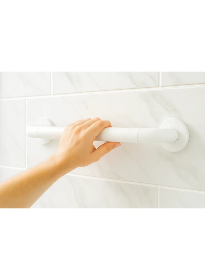 بريمانوفا مسكة أمان للحمام بطول ٤٦ سم من الستانلس ستيل / فولاذ مطلي – تثبيت بالبراغي تتحمل حتى ١٢٠ كيلوغرام للاستخدام في الحمام والدش والمرحاض (أبيض) - Image 2
