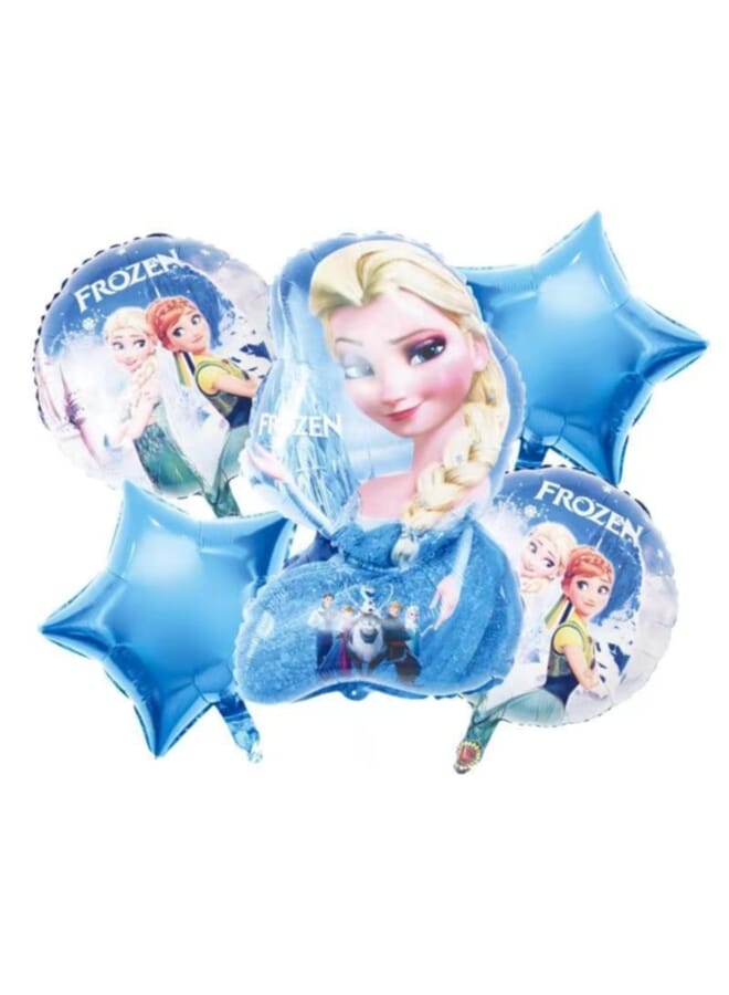 Party Time 5 In 1 Frozen Theme Theme Foil Balloon Set - Image 1