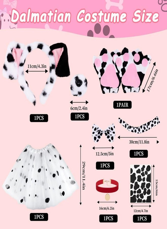 WILDPARTY 101 Dalmatian Costume Kids Girls, Dalmatians Shirt Pant Tutu Ears Headband Accessories Short Sleeve - Image 2