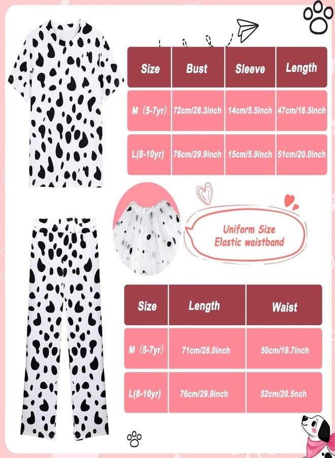 WILDPARTY 101 Dalmatian Costume Kids Girls, Dalmatians Shirt Pant Tutu Ears Headband Accessories Short Sleeve - Image 4