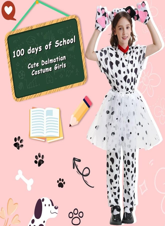 WILDPARTY 101 Dalmatian Costume Kids Girls, Dalmatians Shirt Pant Tutu Ears Headband Accessories Short Sleeve - Image 5