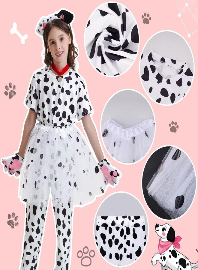 WILDPARTY 101 Dalmatian Costume Kids Girls, Dalmatians Shirt Pant Tutu Ears Headband Accessories Short Sleeve - Image 3