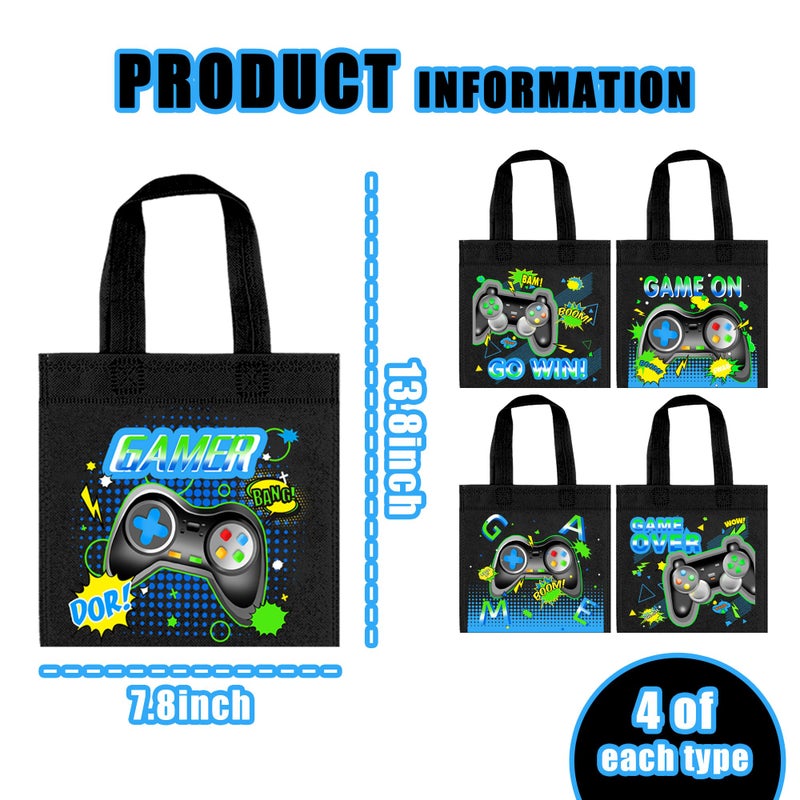 BANBALLON 20 PCS Video Game Party Favor Bags Gamer Gift Bags Treat Gift Bags for Kids Game On Birthday Party Video Game Theme Party Baby Shower Level Up Goodie Bags Supplies (GAME 01) - Image 2