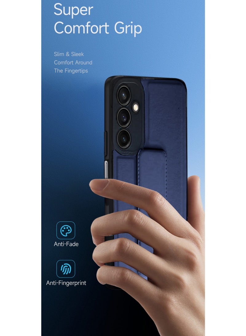 Techie جراب خلفي أنيق من السيليكون TPU مع حامل مغناطيسي آمن لهاتف Samsung Galaxy A15 2024 - أزرق داكن - Image 2