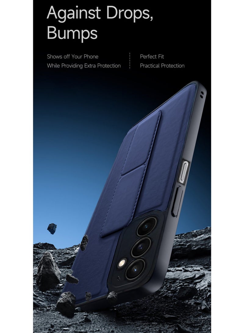 Techie جراب خلفي أنيق من السيليكون TPU مع حامل مغناطيسي آمن لهاتف Samsung Galaxy A15 2024 - أزرق داكن - Image 3