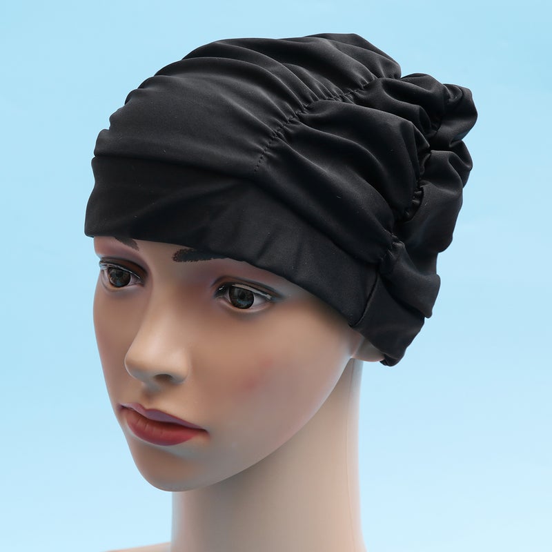قبعة سباحة نسائية مقاومة للماء مطوية لحماية الأذن - Image 4