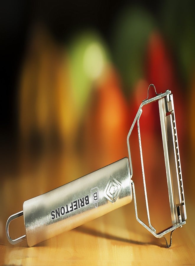 Brieftons Julienne Peeler/Cutter/Slicer: Serrated Stainless Steel Fruit/Vegetable Peeler & Julienne Slicer - Image 2