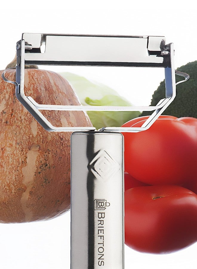 Brieftons Julienne Peeler/Cutter/Slicer: Serrated Stainless Steel Fruit/Vegetable Peeler & Julienne Slicer - Image 3