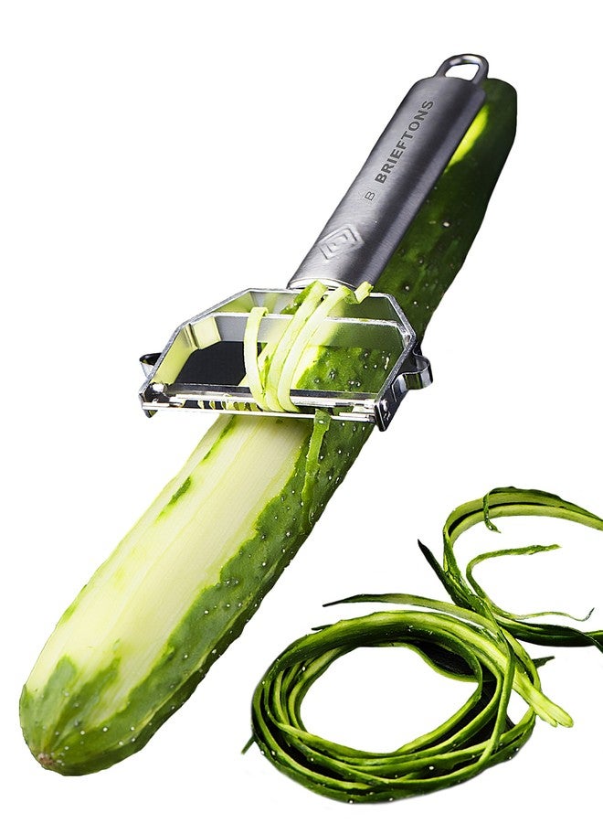 Brieftons Julienne Peeler/Cutter/Slicer: Serrated Stainless Steel Fruit/Vegetable Peeler & Julienne Slicer - Image 5