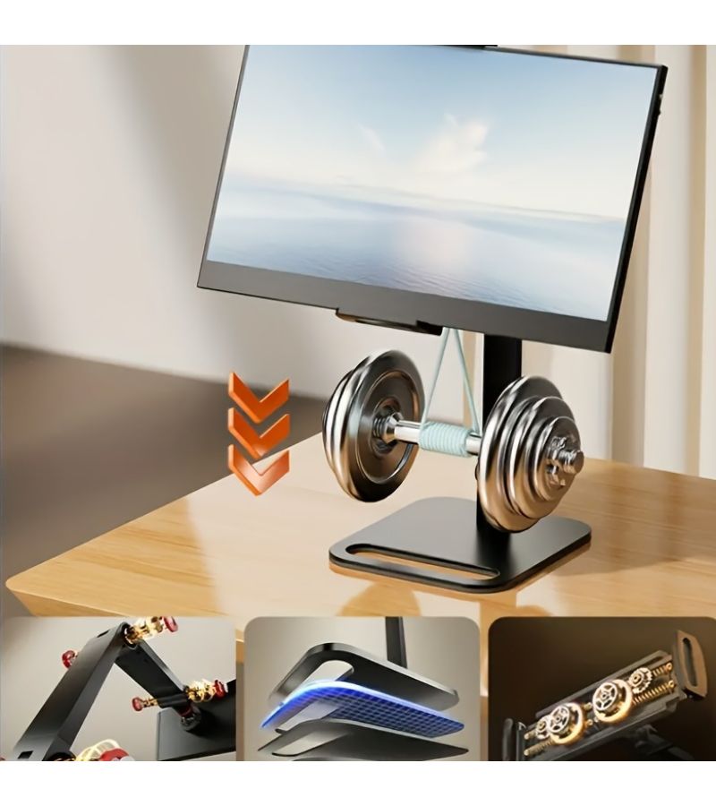 Universal Portable Monitor Stand 2 Arms Vesa Compatible For 12 To 17 Inch Screens Metal Base Durable - Image 2