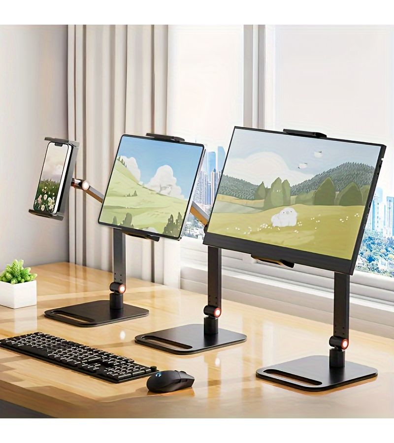 Universal Portable Monitor Stand 2 Arms Vesa Compatible For 12 To 17 Inch Screens Metal Base Durable - Image 4