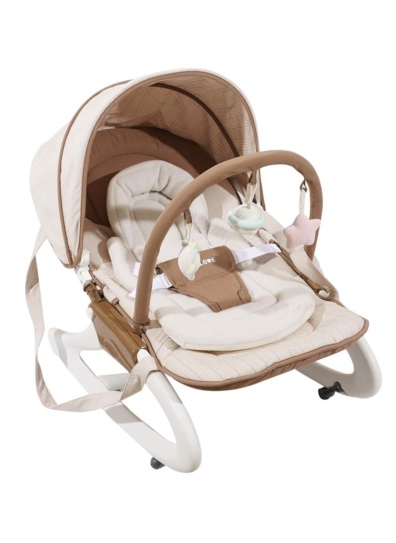 Mamalove Mamalove Rocker Baby Rocking Chair With Adjustable Canopy And Toys GR40C (Beige)  - Image 1