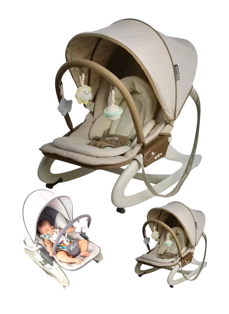 Mamalove Mamalove Rocker Baby Rocking Chair With Adjustable Canopy And Toys GR40C (Beige)  - Image 2