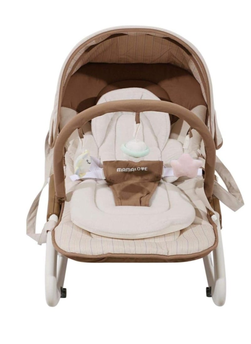 Mamalove Mamalove Rocker Baby Rocking Chair With Adjustable Canopy And Toys GR40C (Beige)  - Image 3