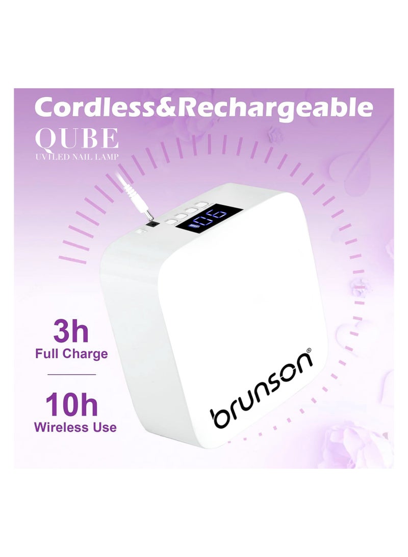 brunson UV Light for Gel Nail Polish Cordless LED Nail Lamp – Brunson Qube 60W UV-LED Nail Dryer, Rechargeable LED Nail Light with 36 Beads, Portable Gel UV LED Nail Lamp with 4 Timer Settings and LCD Display - Image 4