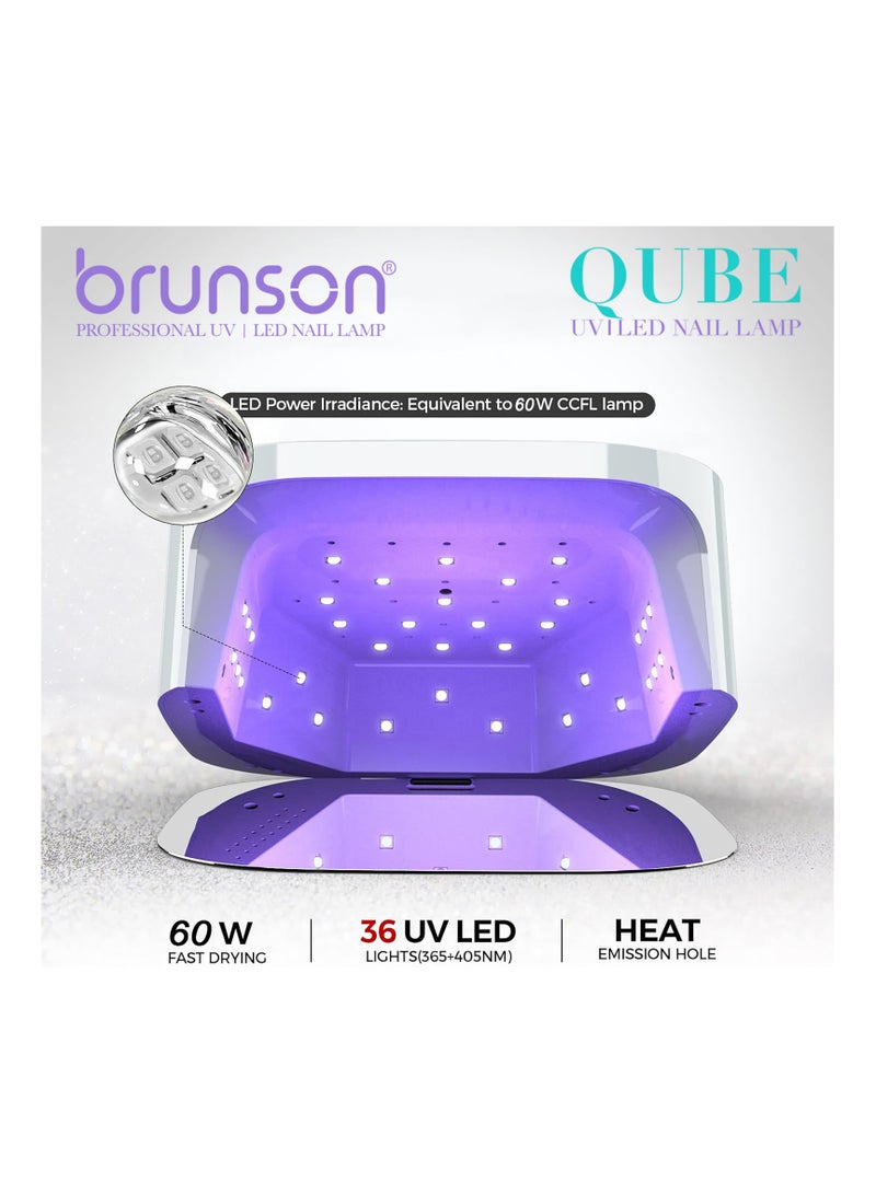 brunson UV Light for Gel Nail Polish Cordless LED Nail Lamp – Brunson Qube 60W UV-LED Nail Dryer, Rechargeable LED Nail Light with 36 Beads, Portable Gel UV LED Nail Lamp with 4 Timer Settings and LCD Display - Image 5