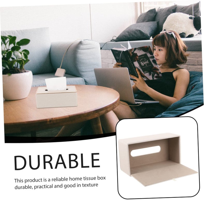 Pretztzoom Tissue Storage Case 25x13.5x9.5cm Water Resistant Easy Clean Tissue Box Cover For Office Home - Image 3