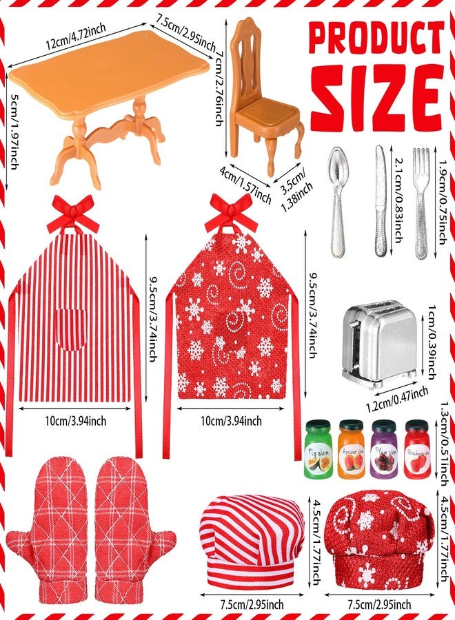 Leitee 47 Pcs Christmas Doll Accessories Mini Props Baker Outfit Set Doll Cooking Sets for Dollhouse Xmas Clothes and Accessories Gift - Image 3