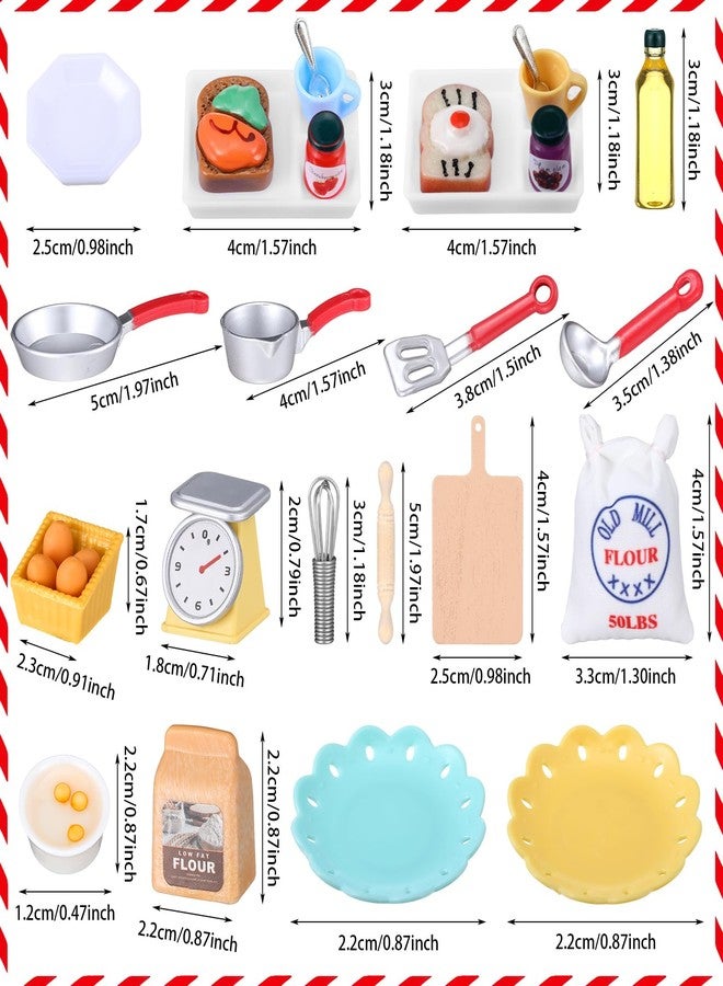 Leitee 47 Pcs Christmas Doll Accessories Mini Props Baker Outfit Set Doll Cooking Sets for Dollhouse Xmas Clothes and Accessories Gift - Image 4