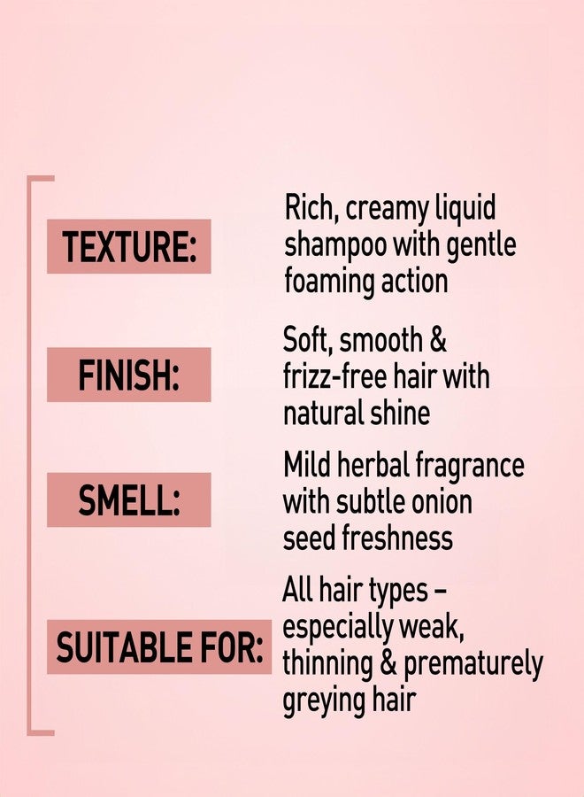 W2 W² Onion Seed Hair Shampoo with Amla, Hibiscus & Aloe Vera | Dehydrated Hair| Reduces Hairfall, Strengthens Roots, Adds Shine & bounce | Helps Remove Flakes, Itching & Irritation| Ayurvedic Blend |For Men & Women |No Sulphates, No Parabens, No Silicones, 300ml - Image 4