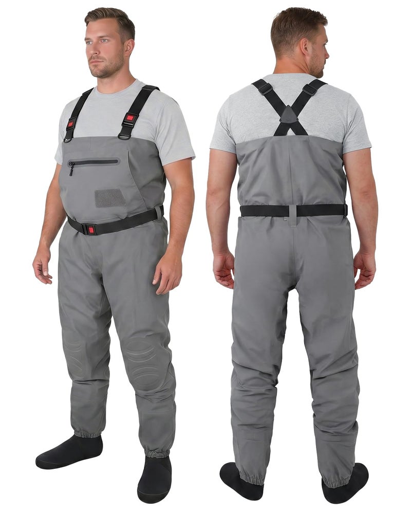 DikaSun Breathable Waders for Men Women Stocking Foot Waterproof Chest Waders Lightweight Waders for Fly Fishing - Image 2