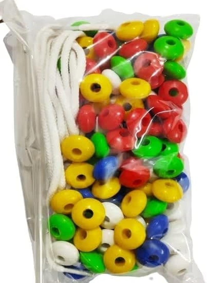 BANNI Multicolour Beads Craft & Rope Toy Set for Kids | Threading Jewelry Making Kit with 5 Laces | Creative Learning Activity Toy for Boys & Girls 3+ Years | DIY Art & Craft Bead Set in Transparent Storage Bag - Image 3