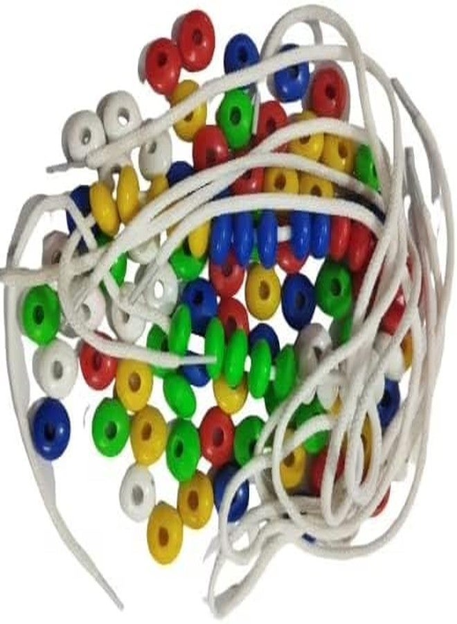 BANNI Multicolour Beads Craft & Rope Toy Set for Kids | Threading Jewelry Making Kit with 5 Laces | Creative Learning Activity Toy for Boys & Girls 3+ Years | DIY Art & Craft Bead Set in Transparent Storage Bag - Image 2