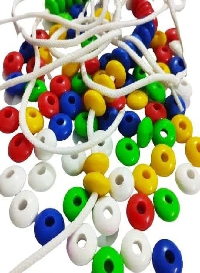 BANNI Multicolour Beads Craft & Rope Toy Set for Kids | Threading Jewelry Making Kit with 5 Laces | Creative Learning Activity Toy for Boys & Girls 3+ Years | DIY Art & Craft Bead Set in Transparent Storage Bag - Image 1