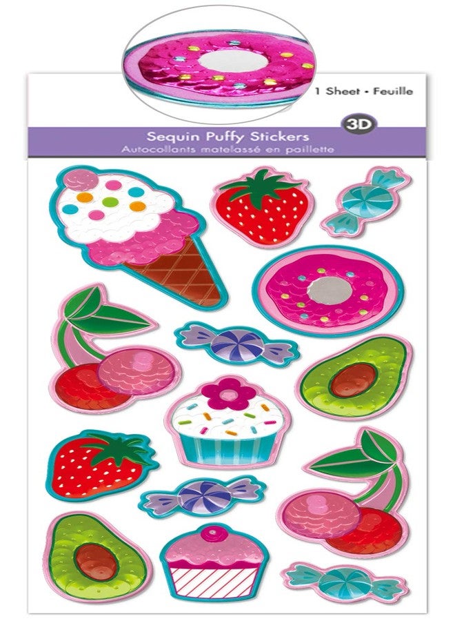AoneFun Ice Cream Stickers for Girls Kid Puffy Stickers for Kids Rainbow Stickers for Kids Girl Stickers Sparkle Stickers 3D Stickers for Kids Stickers for Girls 10-12 Sparkly Stickers Shiny Stickers Girls - Image 1