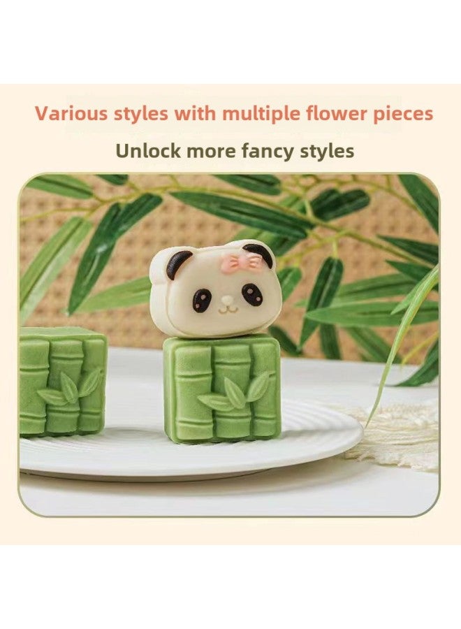 Hand-pressed Mooncake Mold Household Mung Bean Cake Model Printing Set Ice Skin Flow Heart Guofeng Mooncake Mold-Color:❣30g Osmanthus [2 Pieces Per Mold]  - Image 3