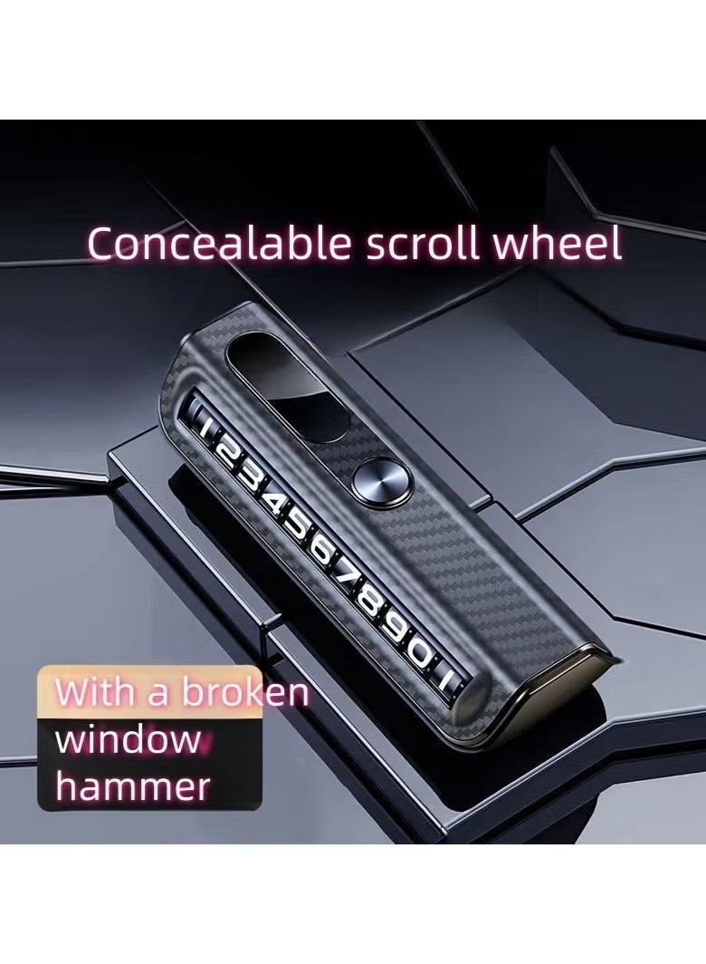 Car Temporary Parking Mobile Phone License Plate Holder, Car Ornament Vehicle Moving Number Plate, 2 in 1 Car Parking Phone Number Plate & Safety Hammer,Creative Easy-to-Move Interior Accessory, Privacy Protection, UV Resistant, for Car Interior Decor - Image 4