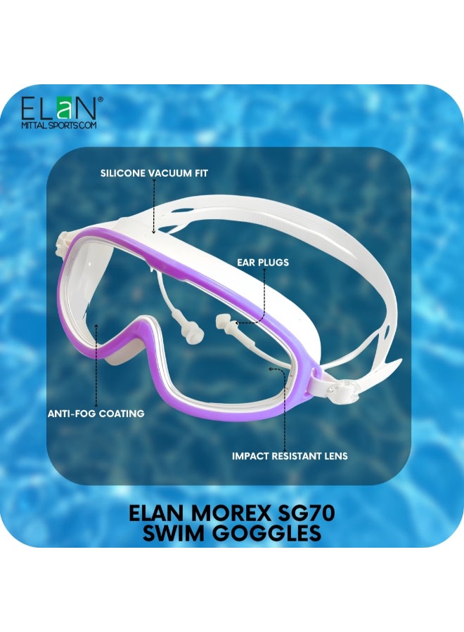 ELAN Morex Swim Goggles with Attached Ear Plugs - Vibrant Pink - Premium Leak-Proof Silicone - Anti-Fog & UV Protection - Integrated 2-in-1 Design for Easy Ear Protection - Women, Teens & Kids - Image 3