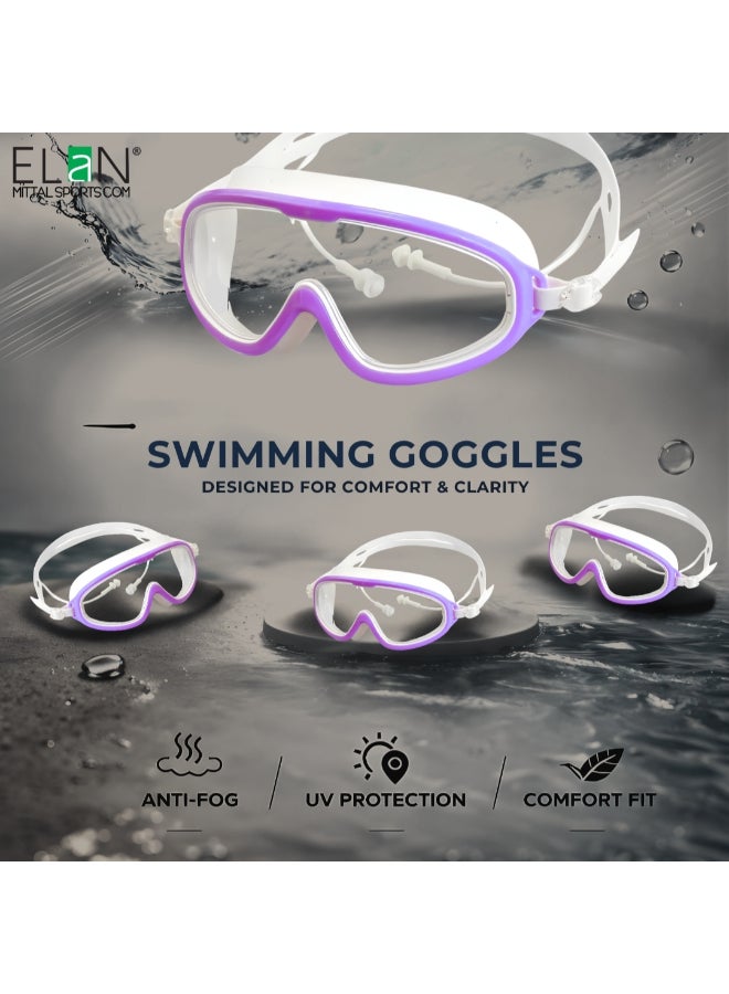 ELAN Morex Swim Goggles with Attached Ear Plugs - Vibrant Pink - Premium Leak-Proof Silicone - Anti-Fog & UV Protection - Integrated 2-in-1 Design for Easy Ear Protection - Women, Teens & Kids - Image 4