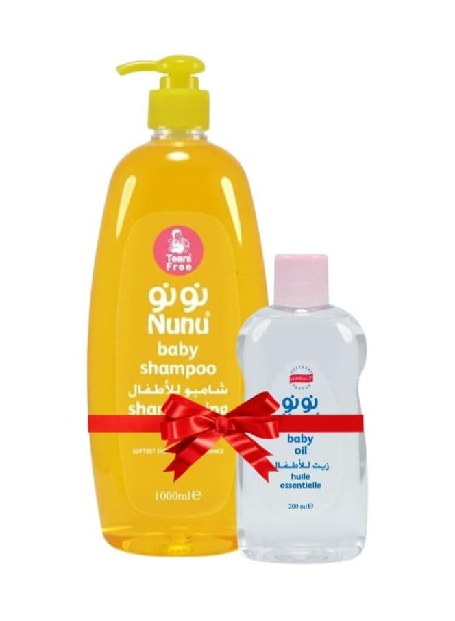 نونو شامبو أطفال 1 لتر + زيت 200مل (مجانا) - Image 2